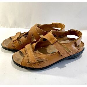 Barefoot Freedom by Dew cognac leather Lagoon comfort sandal orthopedic women 10